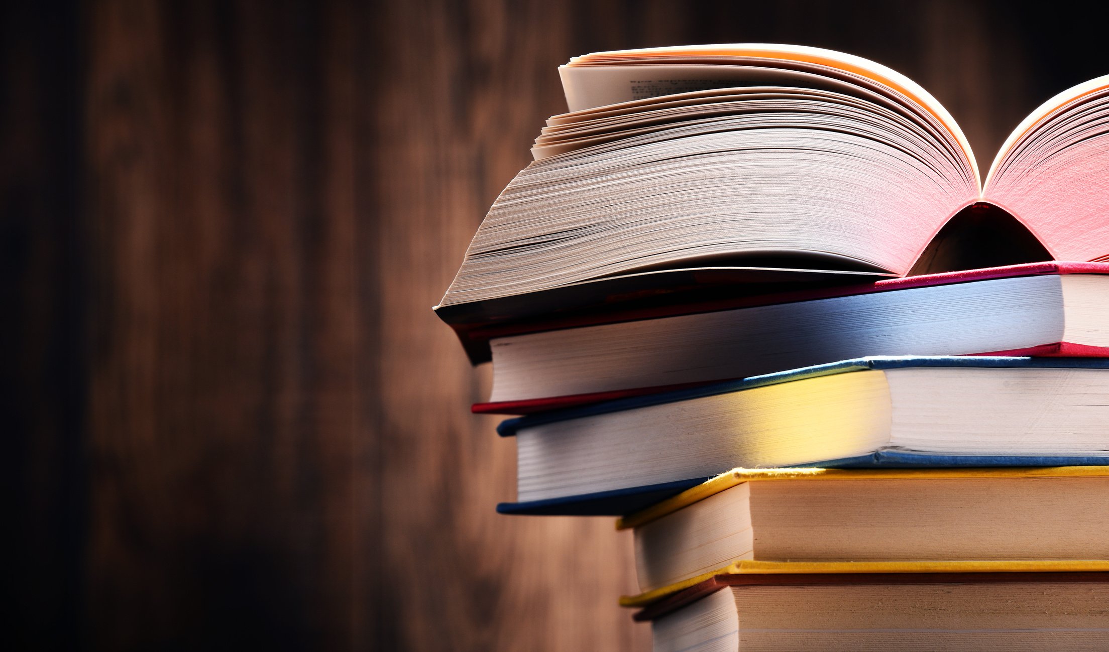 Composition with books on the table